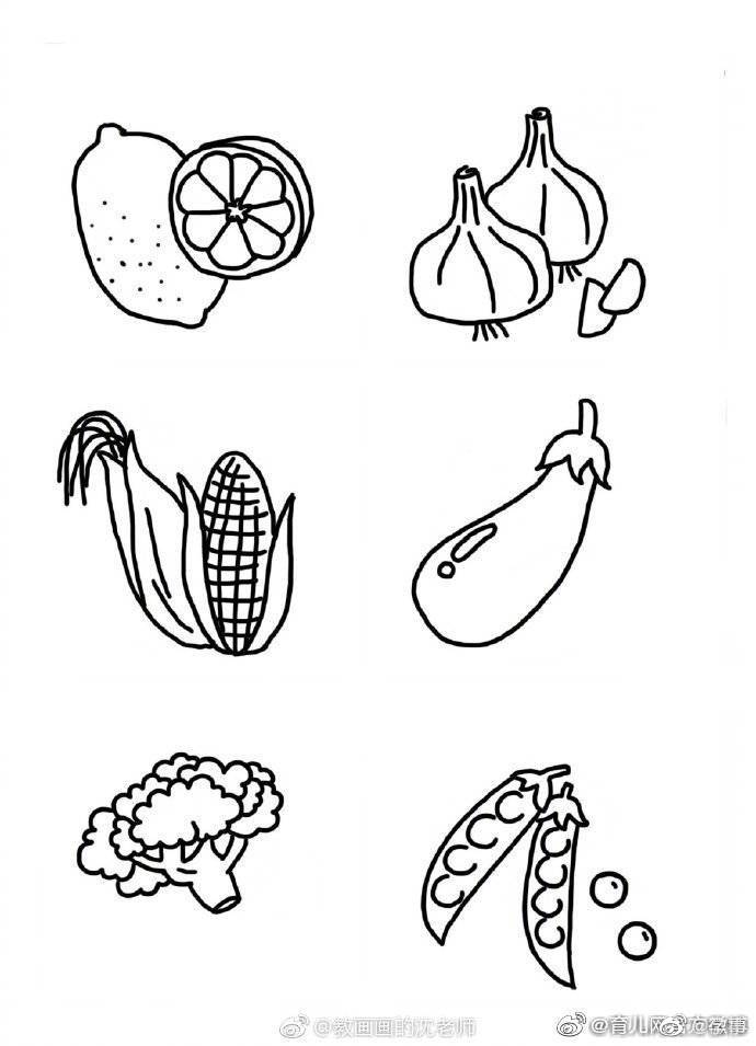 超多的水果蔬菜瓜果简笔画