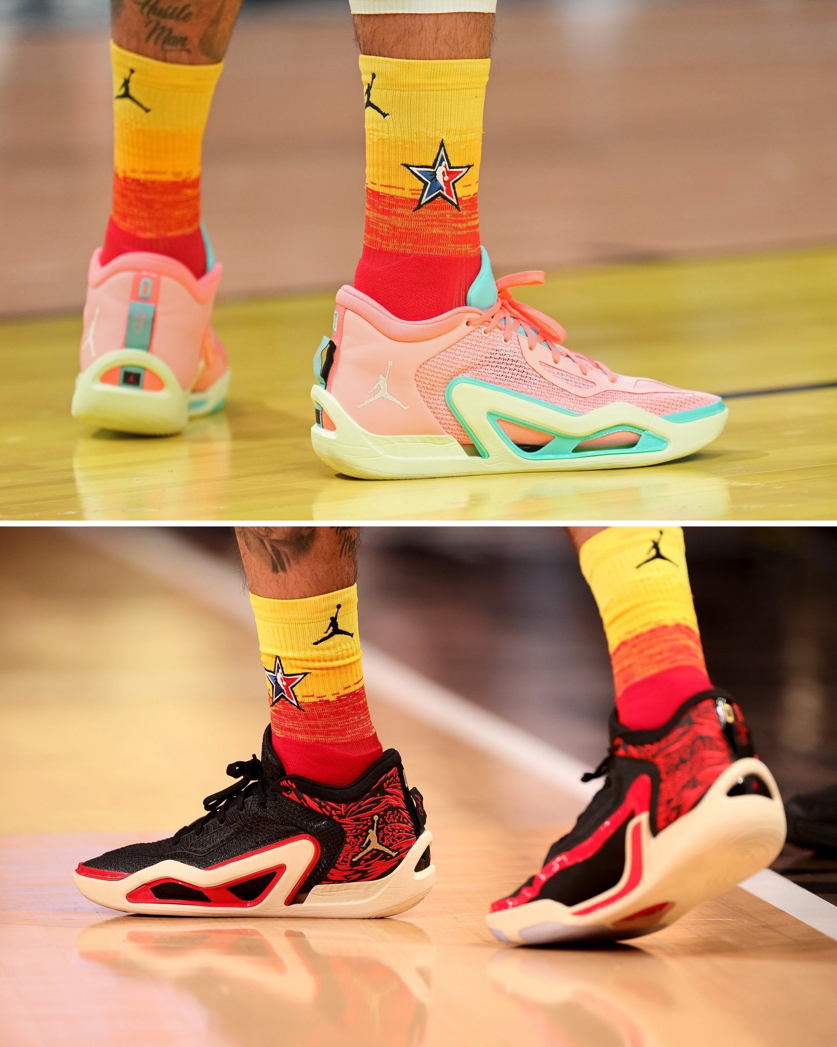 塔图姆今日脚着个人首代签名战靴jordan