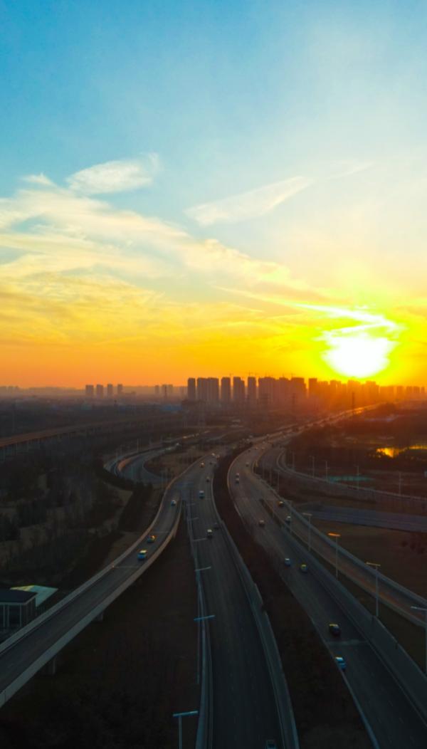 郑州迎来好天气,晚霞美如画