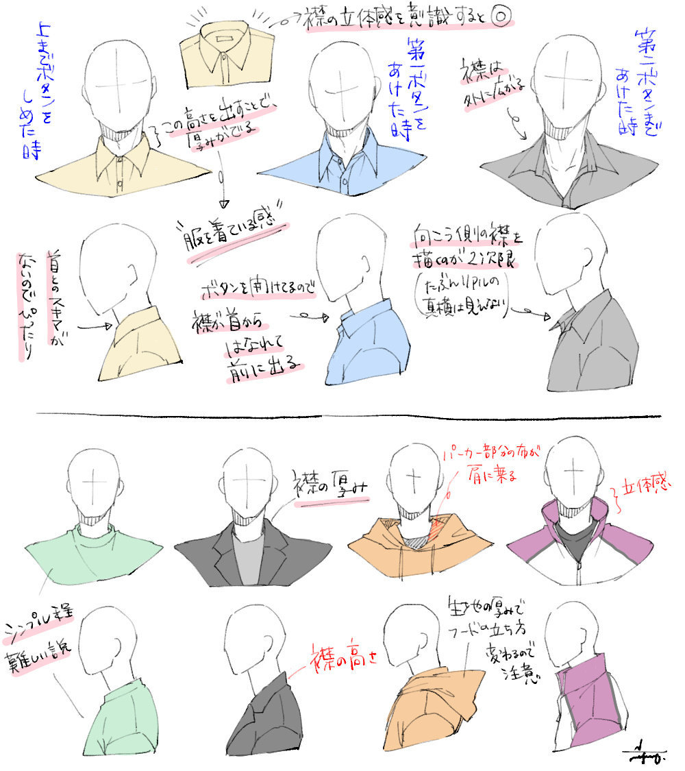 衣领绘制参考