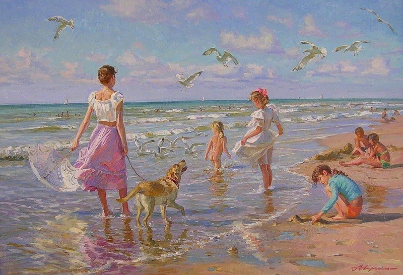 油画夏日海边alexanderaverin