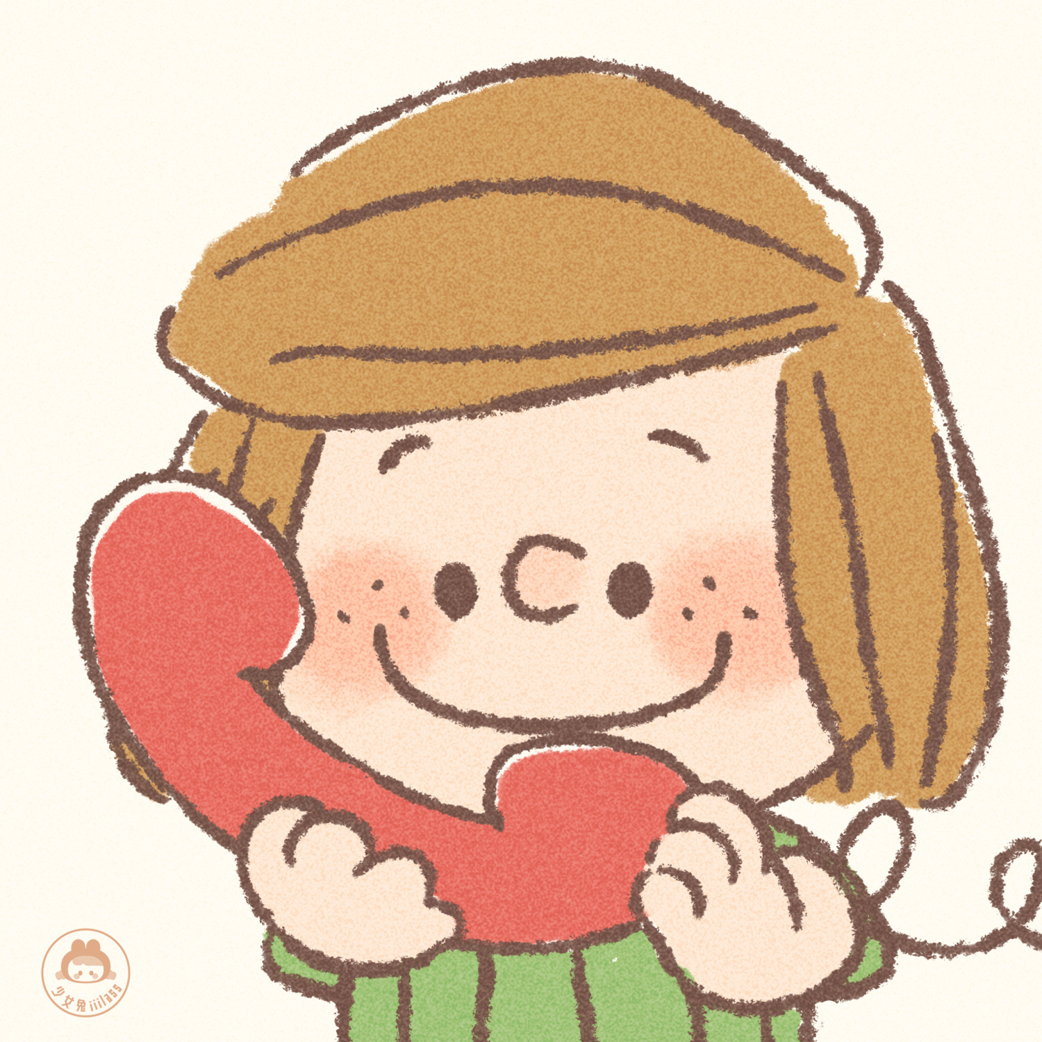 画了一组史努比头像,给你打电话啦