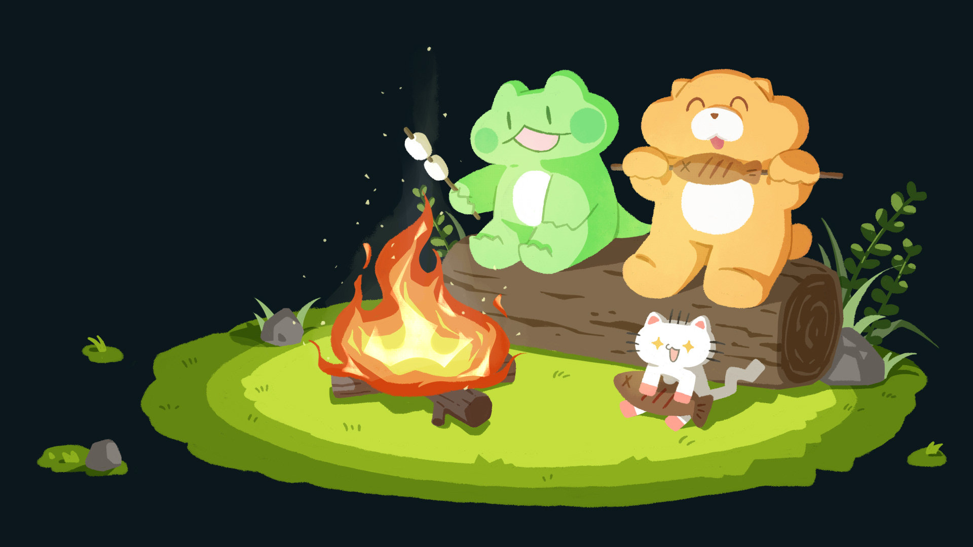 獭獭的夏天壁纸来了,希望下半年大家也每天有开心的事发生