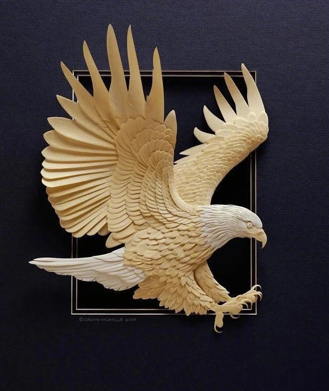 纸雕艺术家 calvin nicholls 用白纸设计创作出的惊艳作品