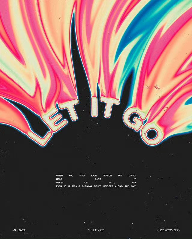 设计工作室mocage迷幻风创意文字海报迷幻的色彩搭配