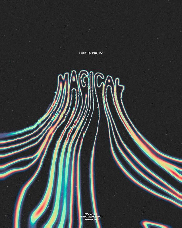 设计工作室mocage迷幻风创意文字海报迷幻的色彩搭配