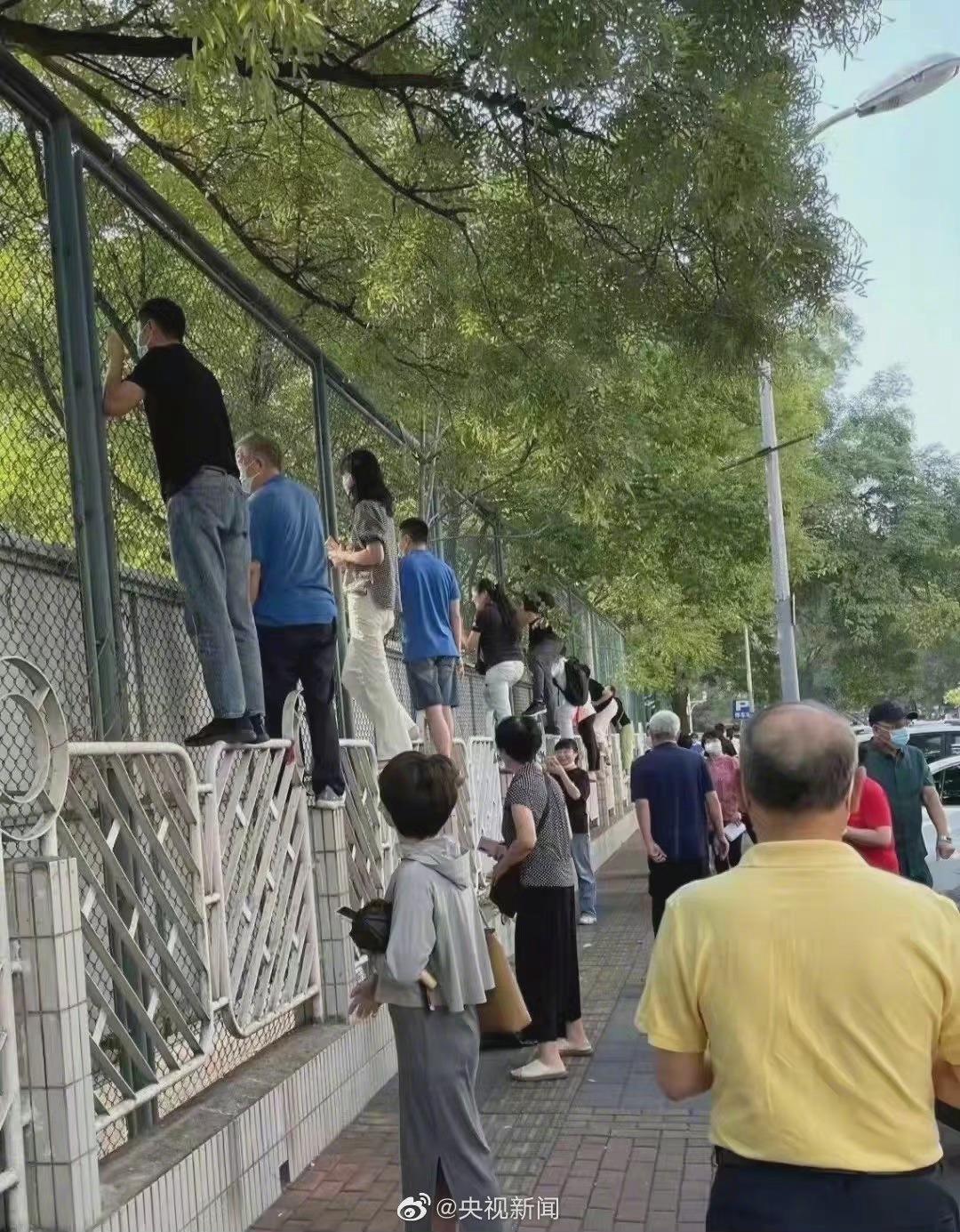 今天的校园围墙上，怎么“长”满了家长？休闲区蓝鸢梦想 - Www.slyday.coM