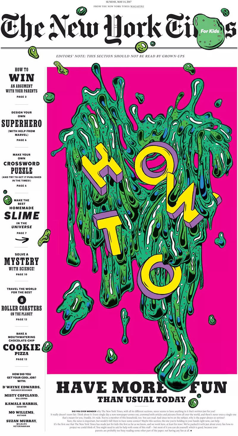 《纽约时报儿童报》杂志封面设计:纽约时报儿童报