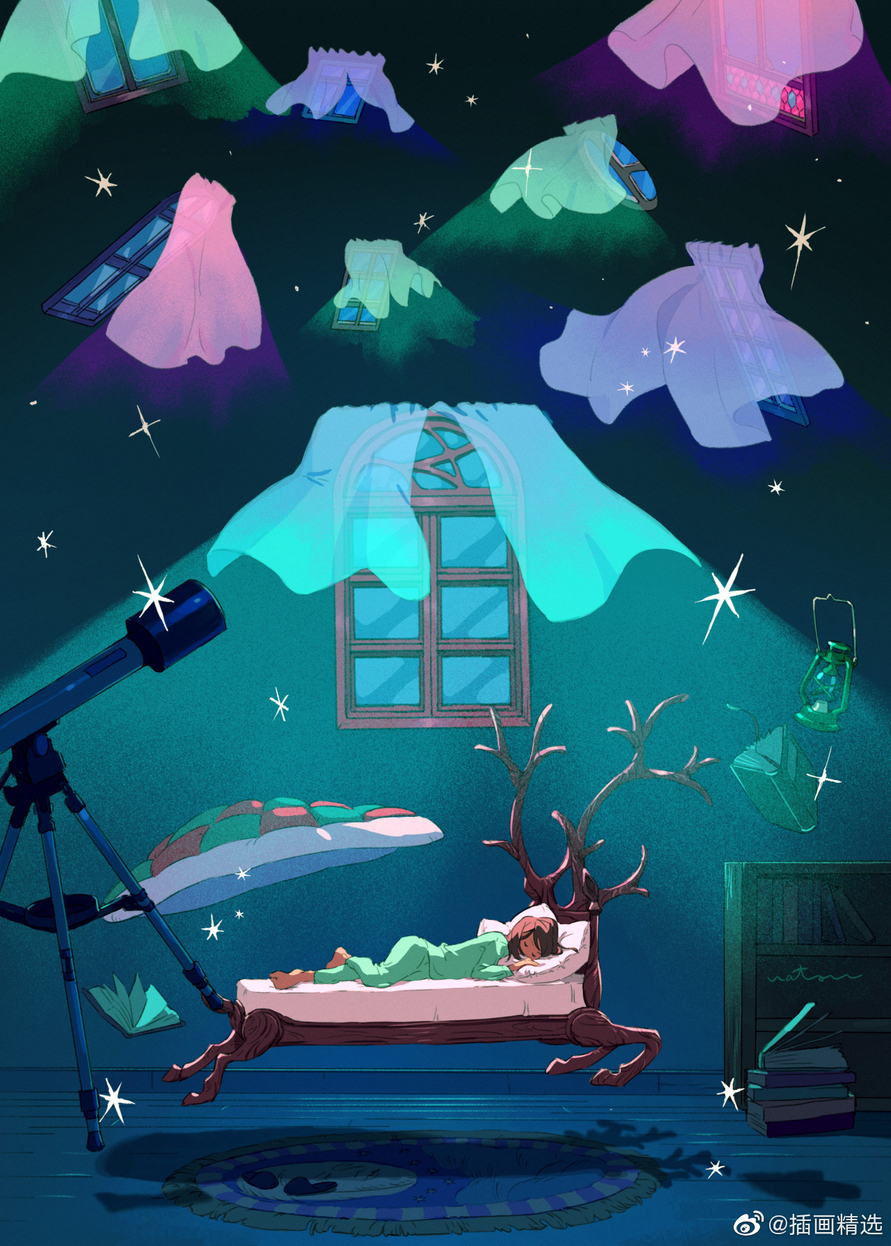 插画师natsu的一组故事插画作品,梦幻的场景._高清图集_新浪网