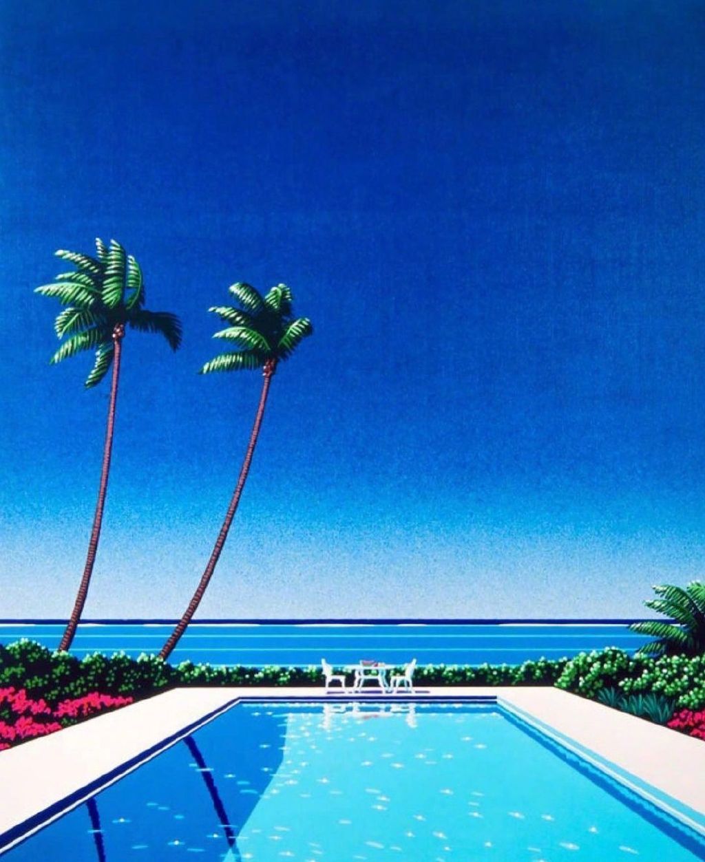 来自日本画家永井博的风景主题作品欣赏