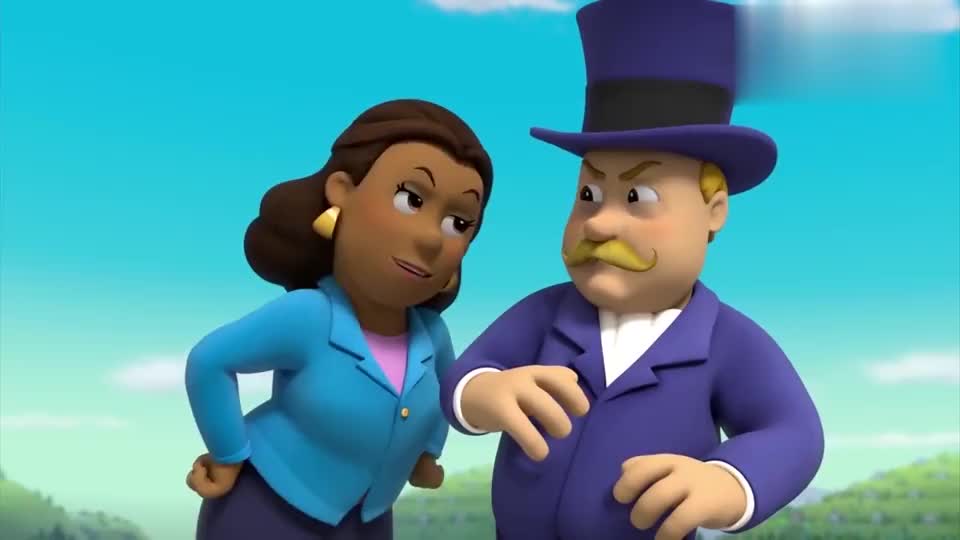 汪汪队毛毛接球的时候不小心把韩丁那市长撞倒了