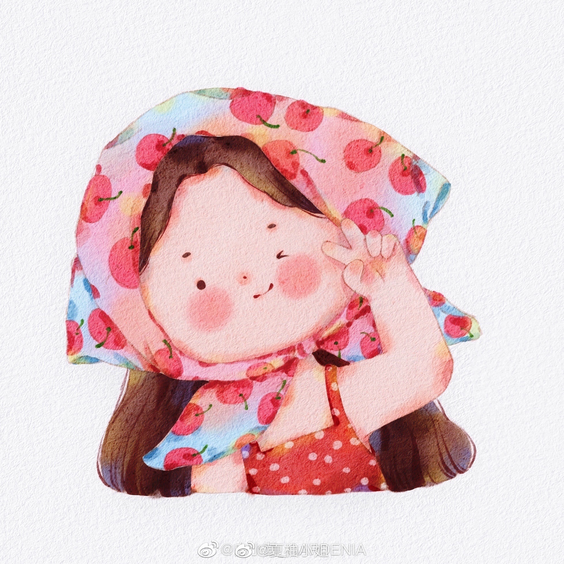 ipad水彩风手绘萌娃头像