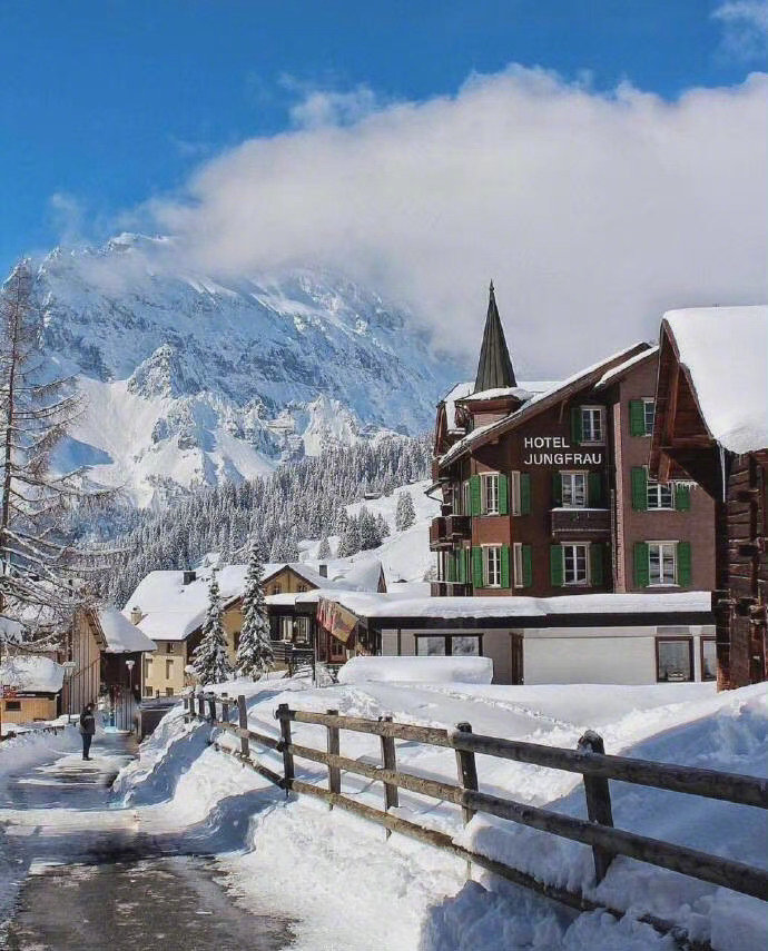 瑞典小镇雪景图片