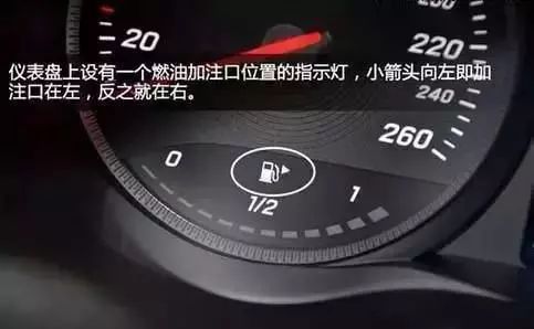 3,油箱盖的方向可以从仪表盘上看出