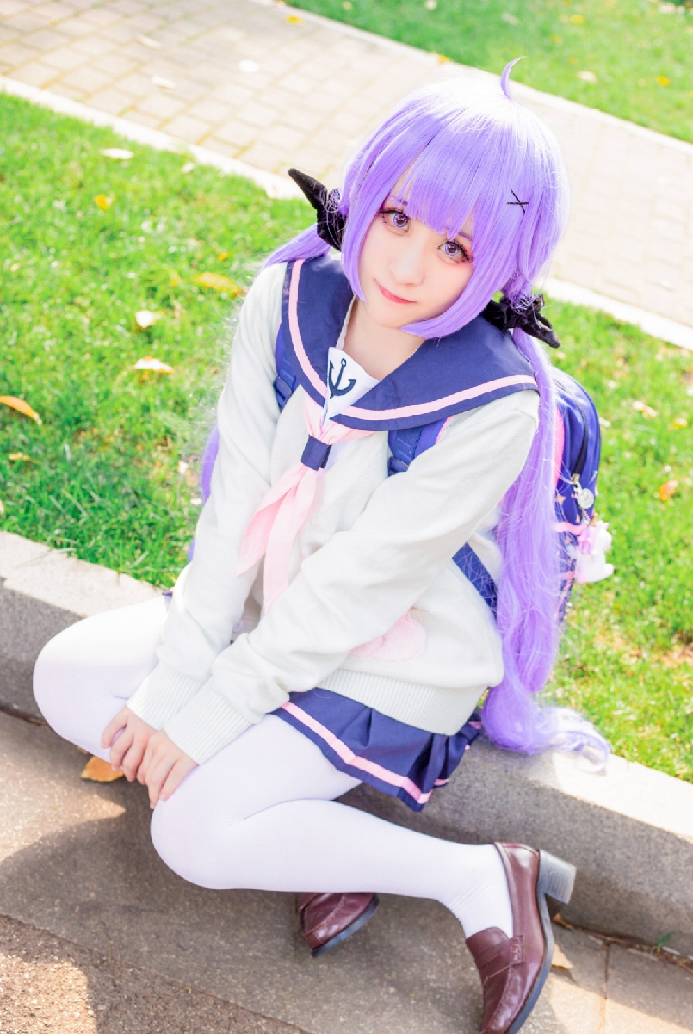 碧海航线独角兽cos:jk萌妹,肉嘟嘟的小脸好想捏!