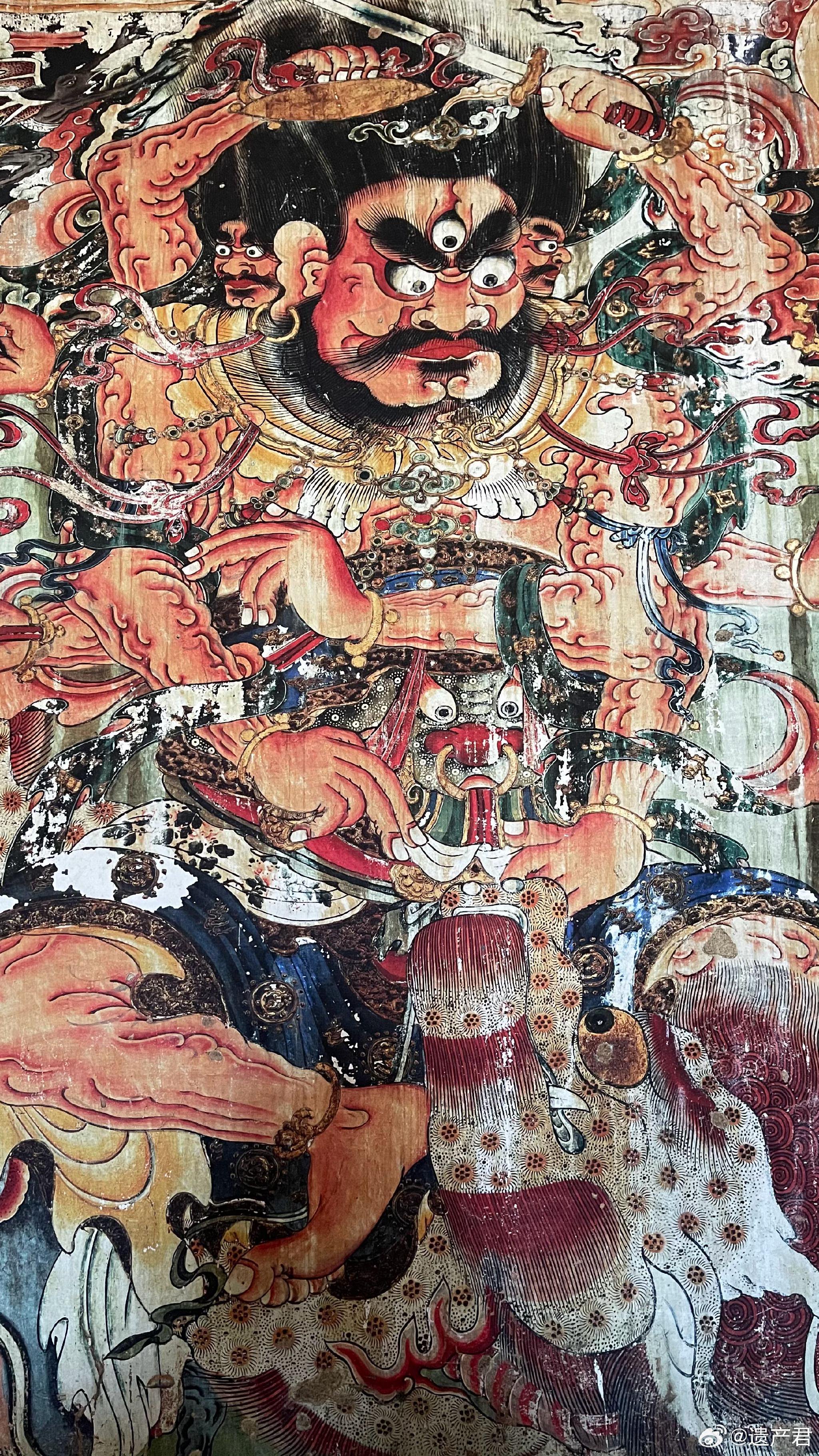 大同浑源永安寺壁画,拍自殿外复制品
