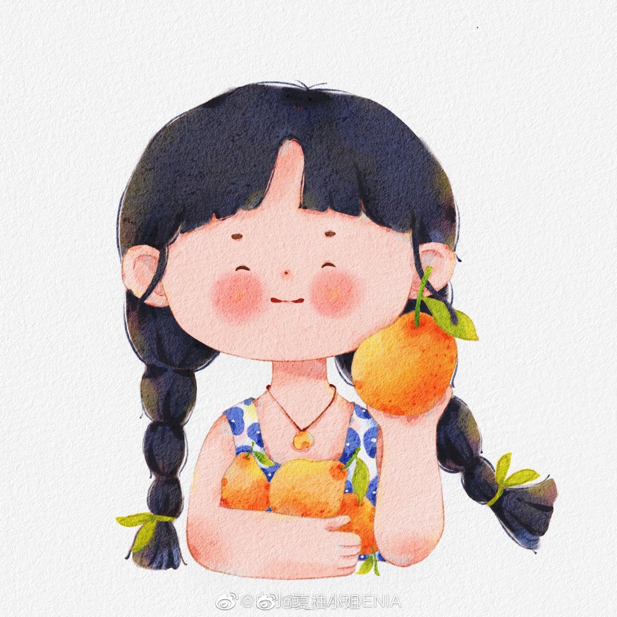 ipad水彩风手绘萌娃头像