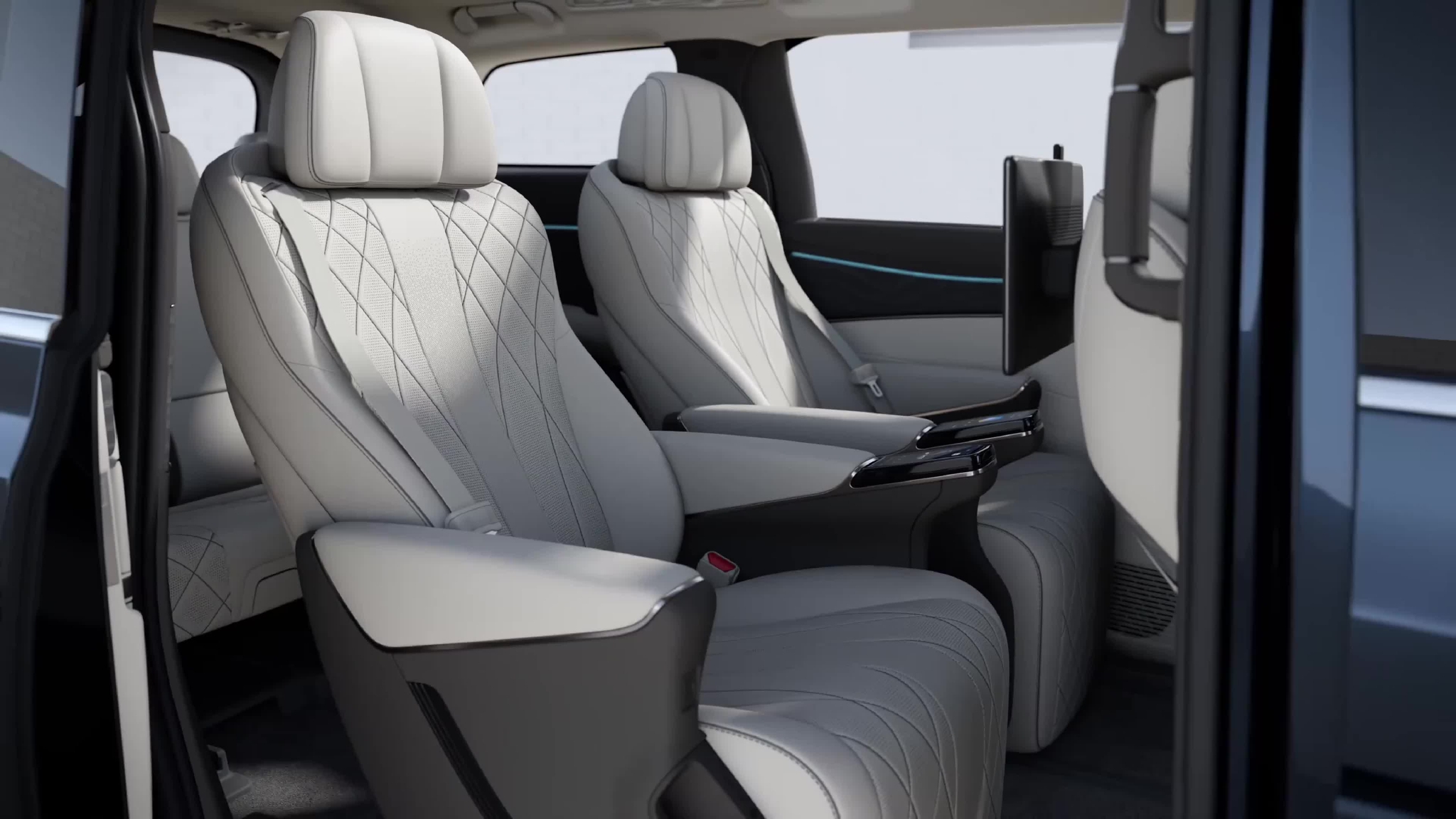 腾势d9内饰揭晓一体式座椅后排娱乐屏