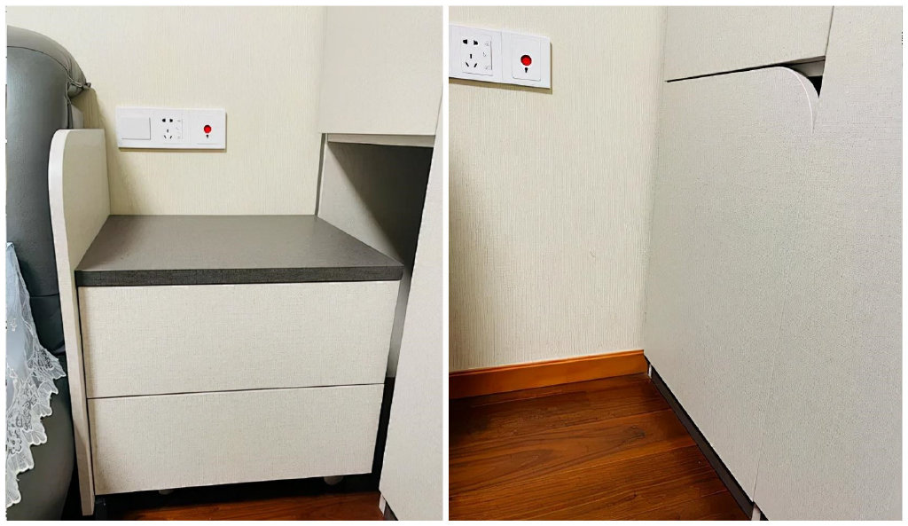 6,设计隐藏式床头柜