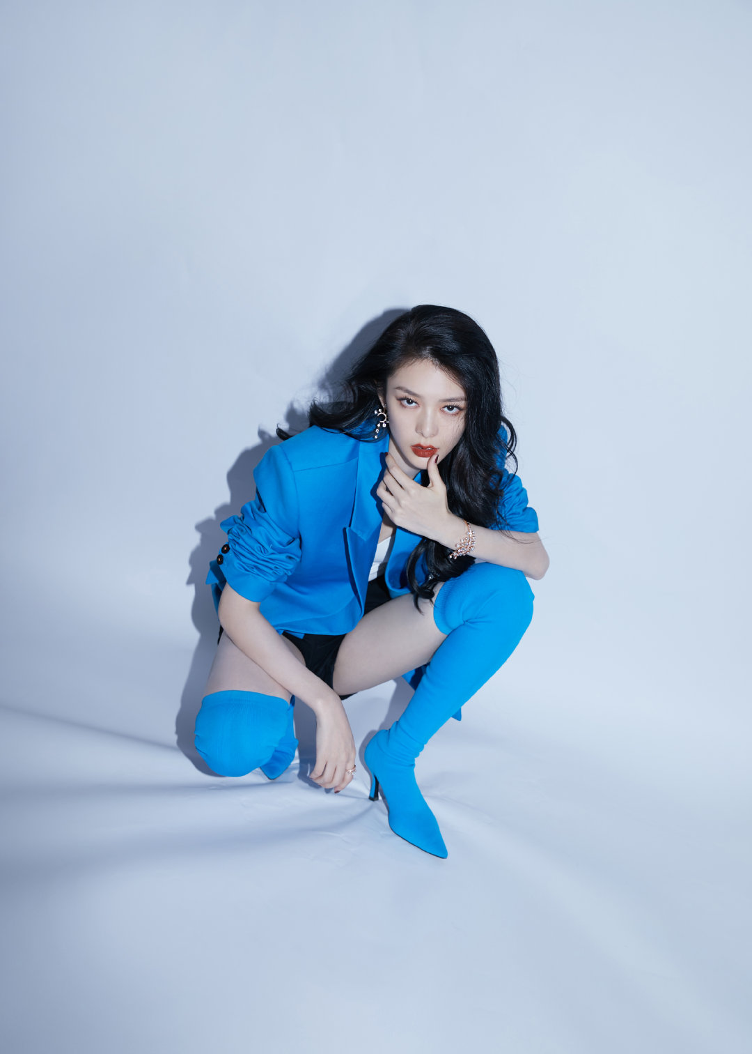 傅菁 过膝长靴高跟鞋