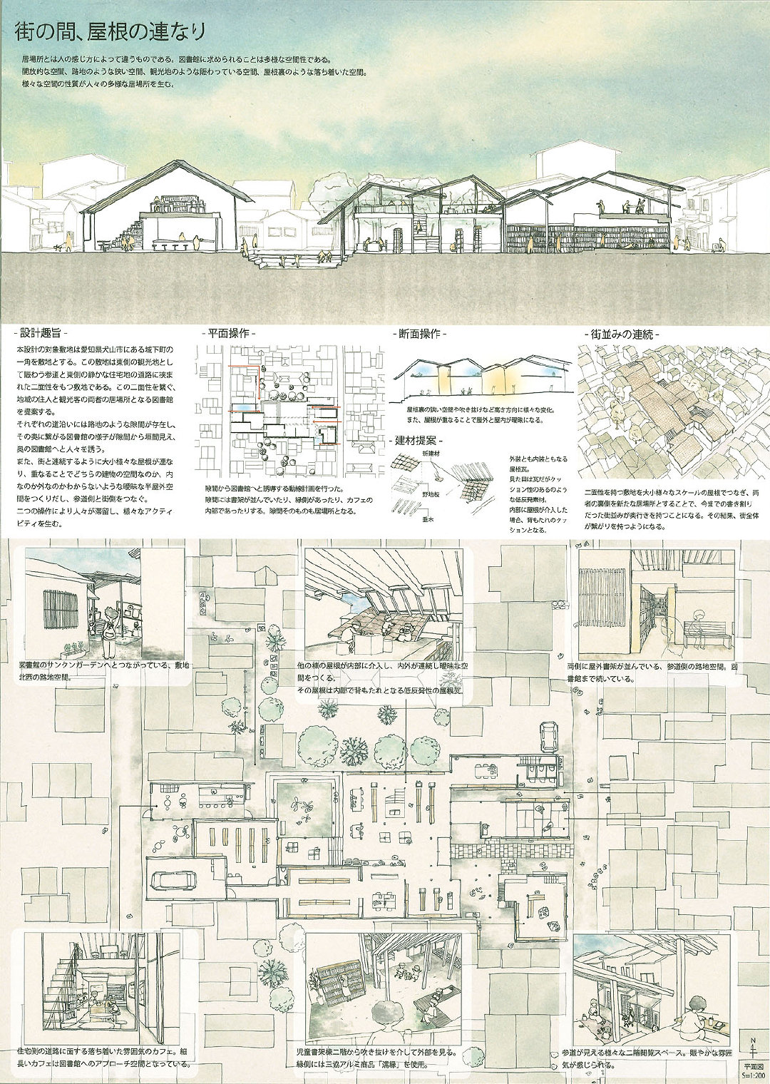 线稿风建筑排版参考
