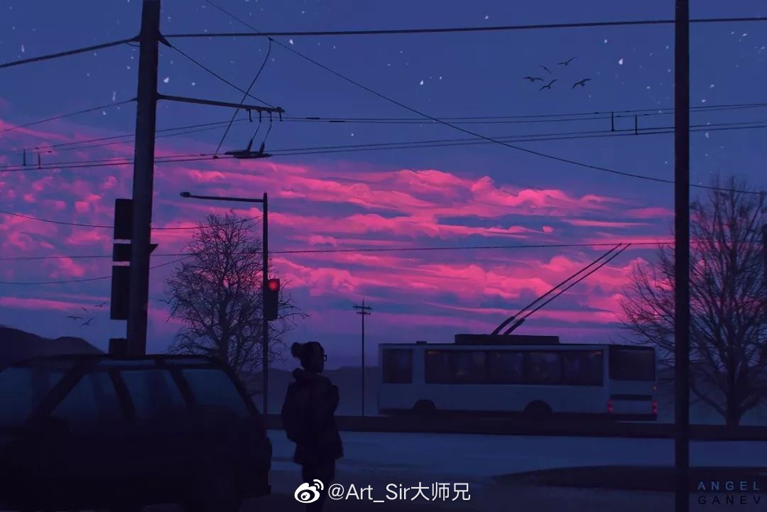 强烈的色彩对比画师ANGELGANEV
