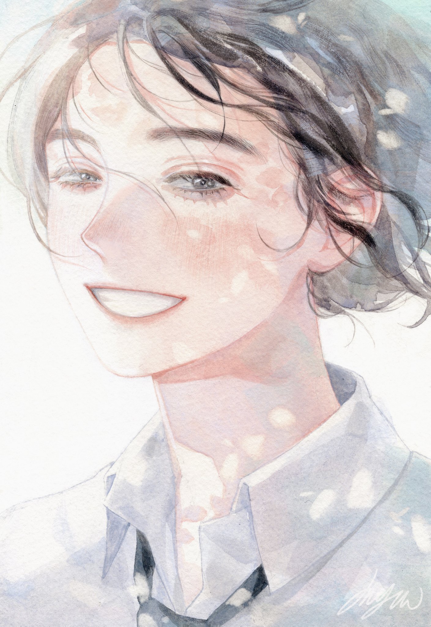 插画师 hwawon_one 的一组意境人物插画