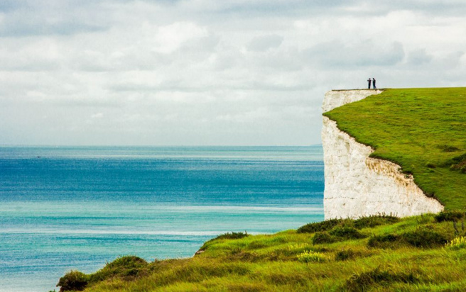 七姐妹白崖位于英格兰brighton附近海滩