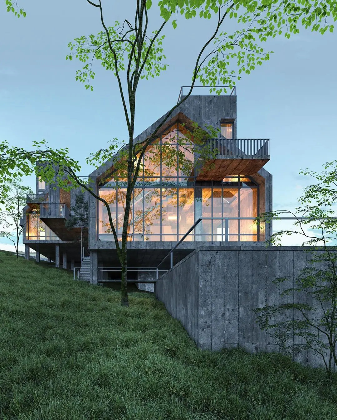 清水混凝土别墅,将材料美学发挥到极致 ._高清图集_新浪网