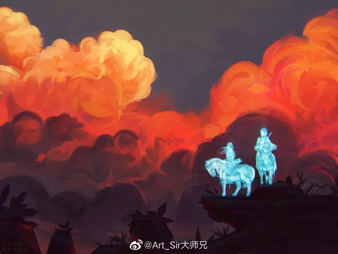 强烈的色彩对比画师ANGELGANEV