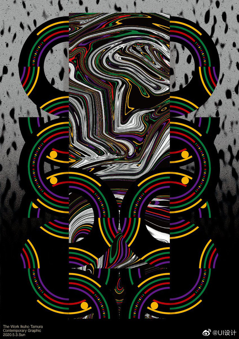 设计师 metya_sodatuyo 将几何组成创意海报设计