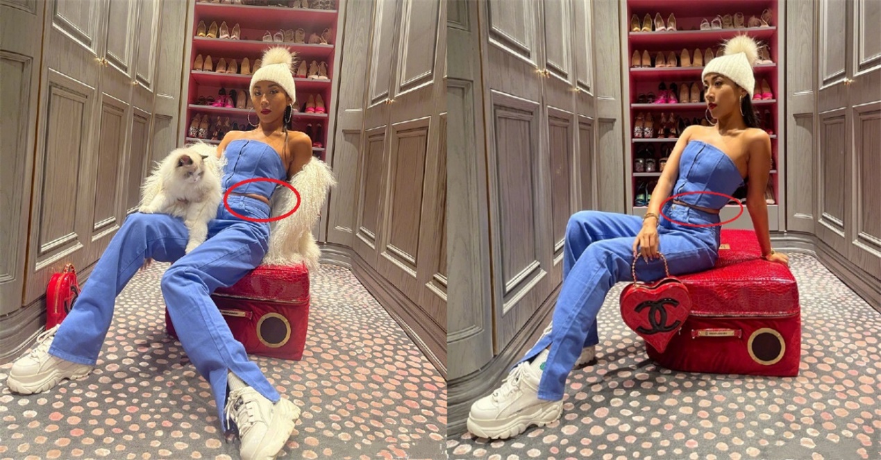 吉克隽逸拎八万块包晒整墙大牌鞋,肚子一圈赘肉,豪宅内设旋转门