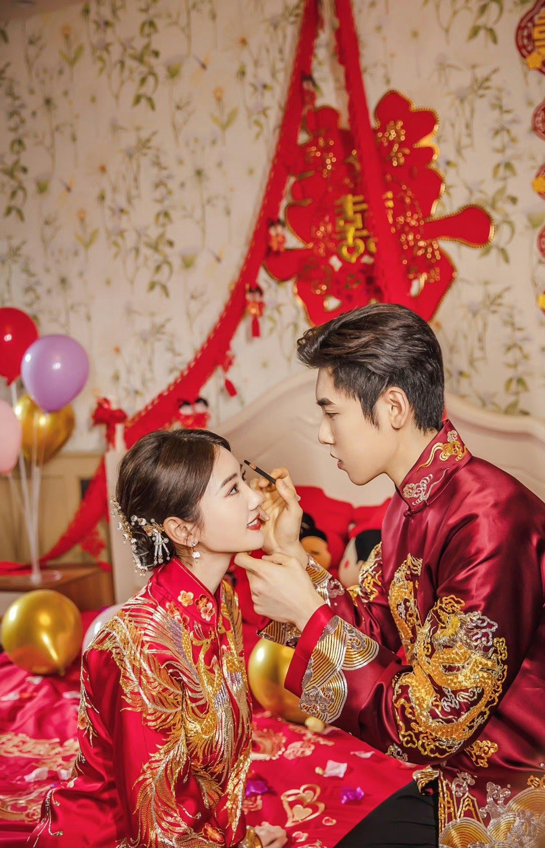 毛晓彤王子异《心想事成》大婚剧照 想入非非cp中式婚礼!