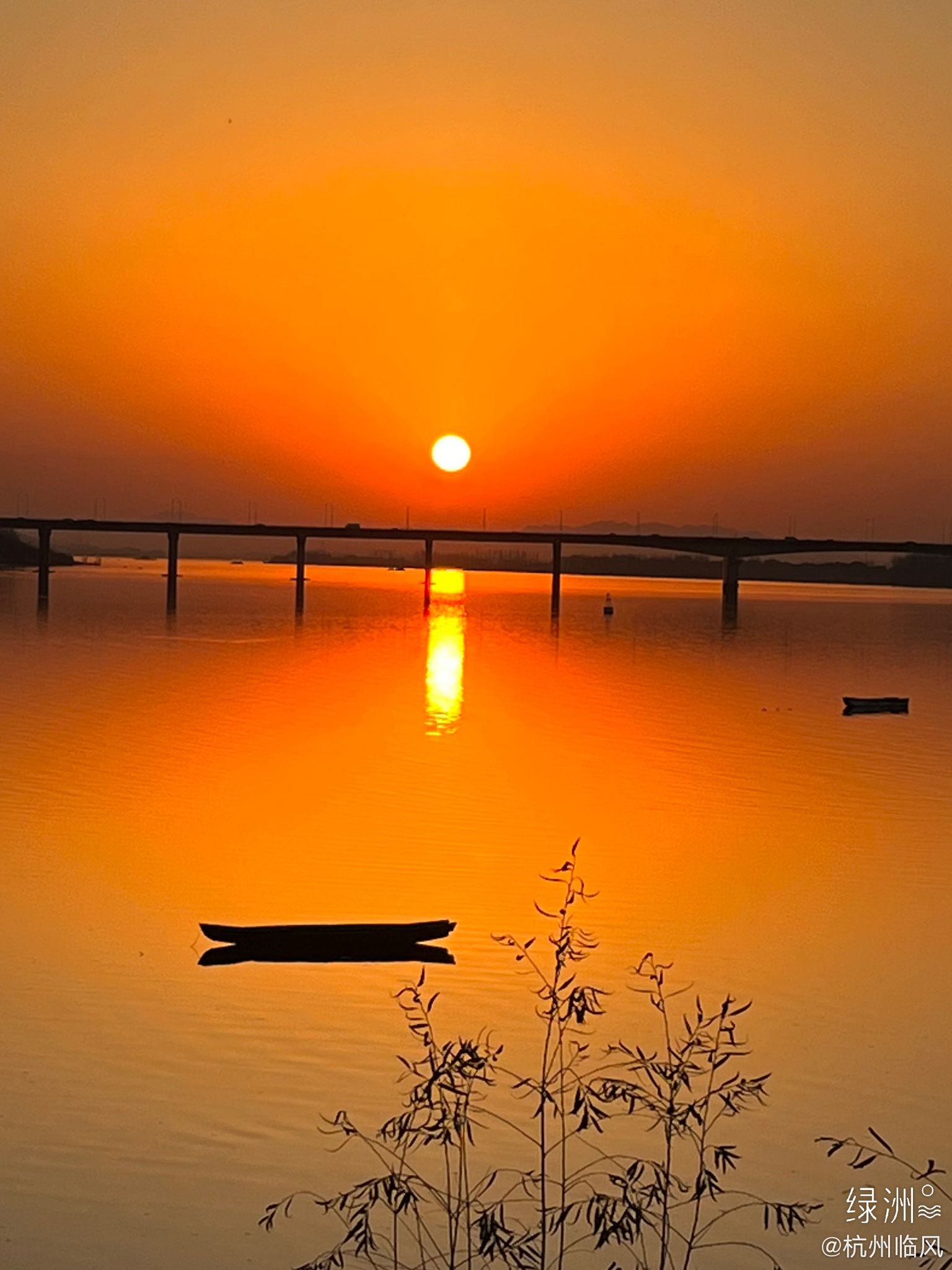 杭州钱塘江夕阳余晖