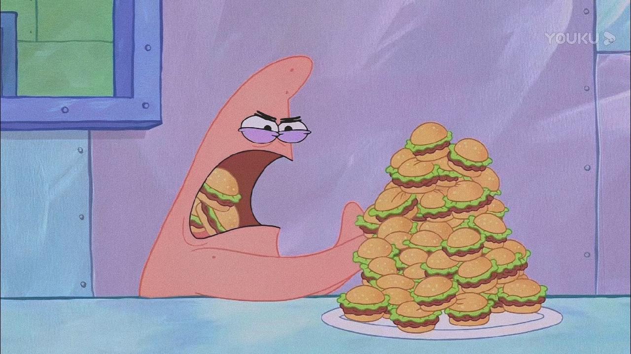 派大星吃汉堡