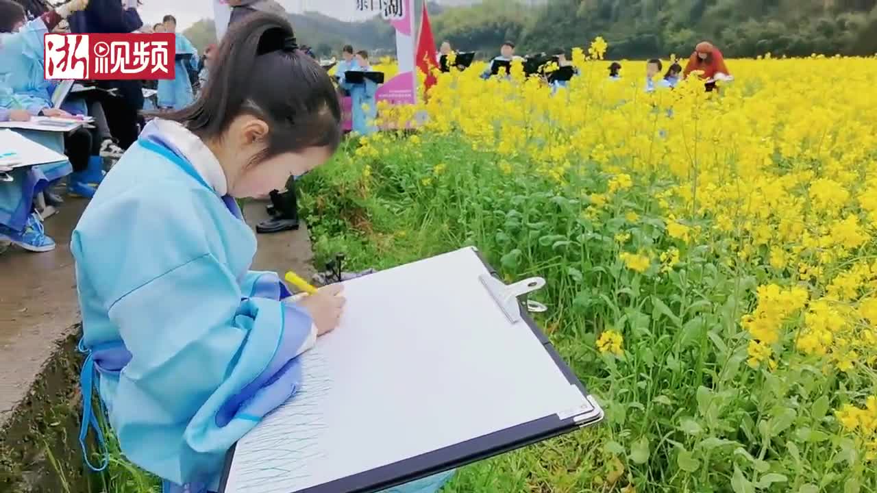 百童画春寻美东白山水油菜花田飘来阵阵茶香