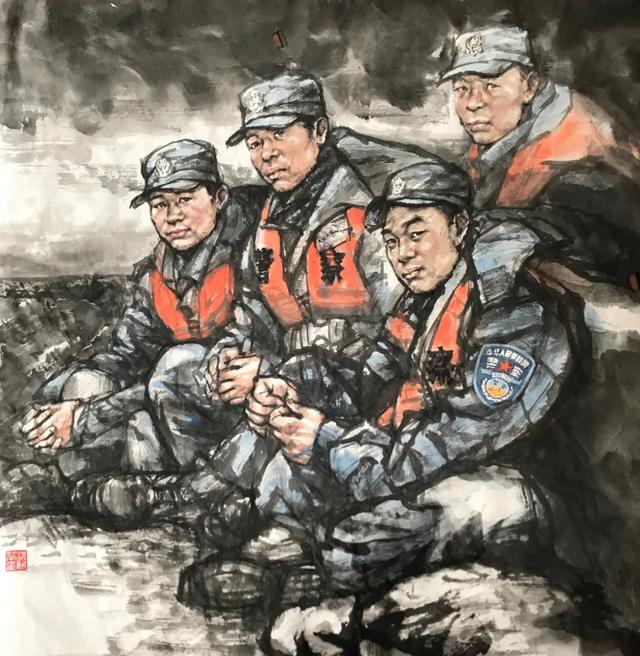 水彩画姚殿义河北省公安厅春到友谊桥|160cmx70cm|藏画罗松桑丁西藏