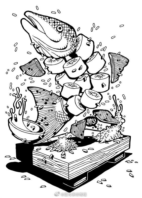 很有想象力的黑白装饰画 (图源网络,侵删)