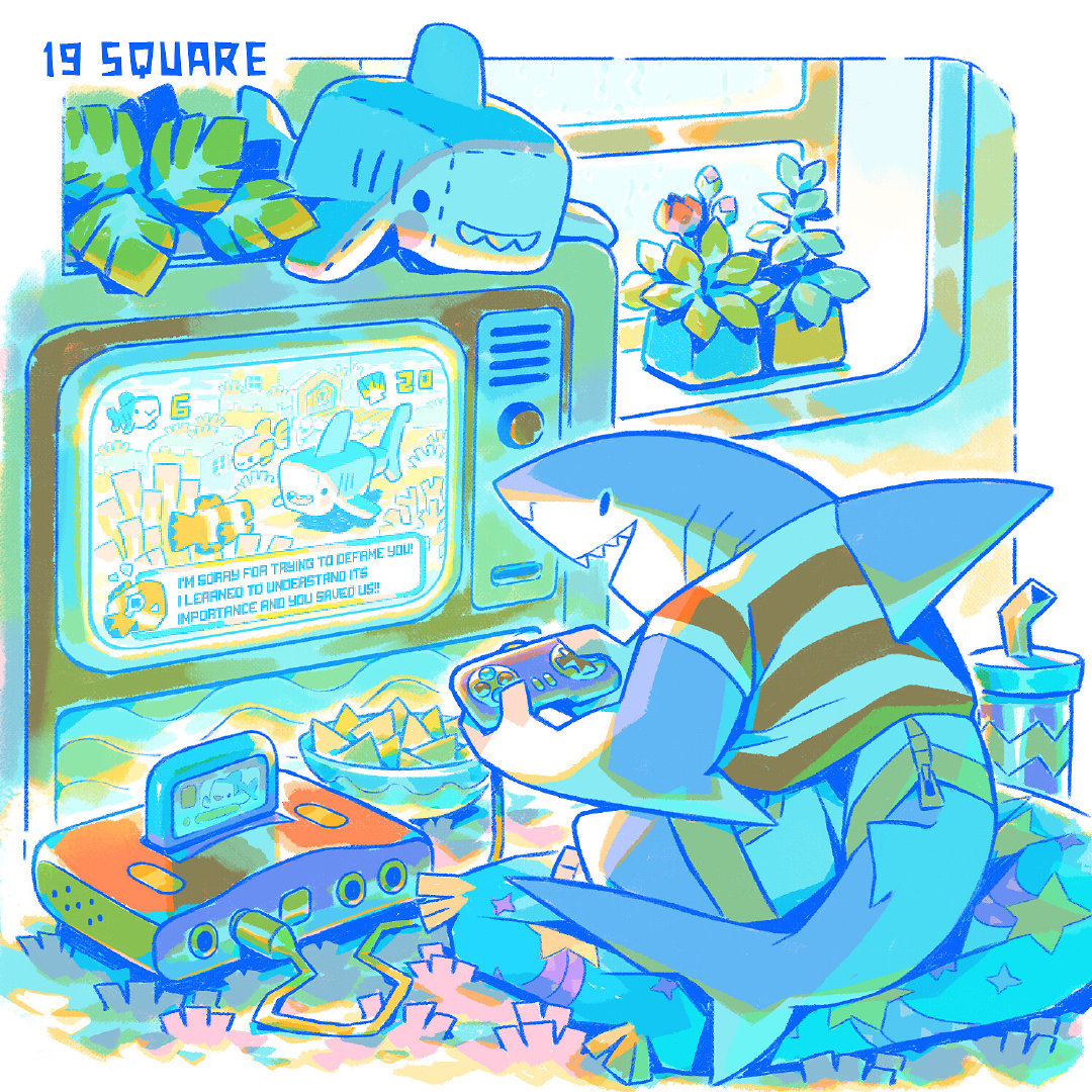 可爱鲨鱼家族插画 画师requinoesis_高清图集_新浪网