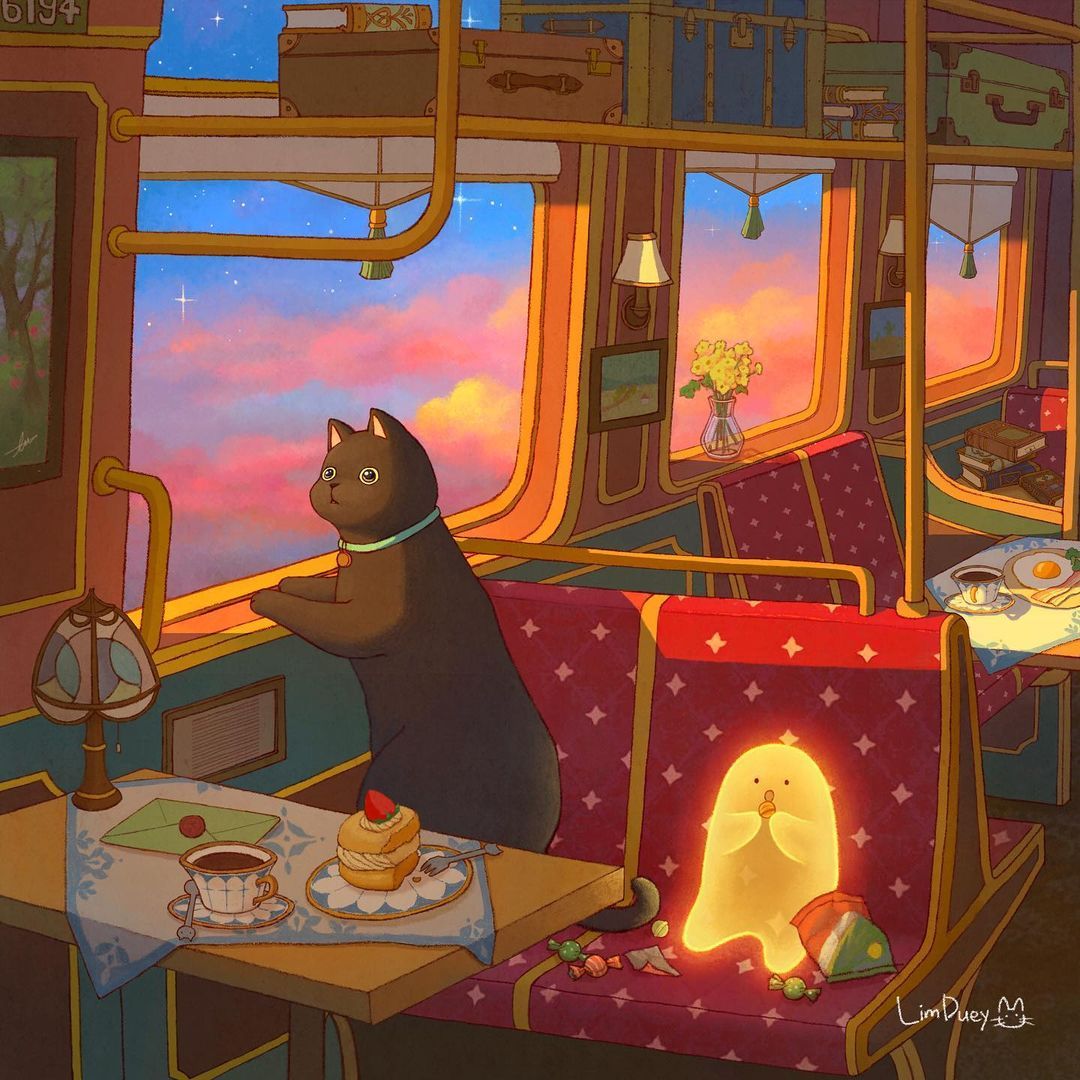 周末一起来云吸猫插画师limduey笔下的每只猫咪可爱又治愈