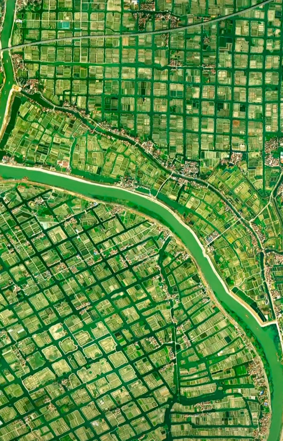 航拍安徽省宣城水阳镇的农田风景