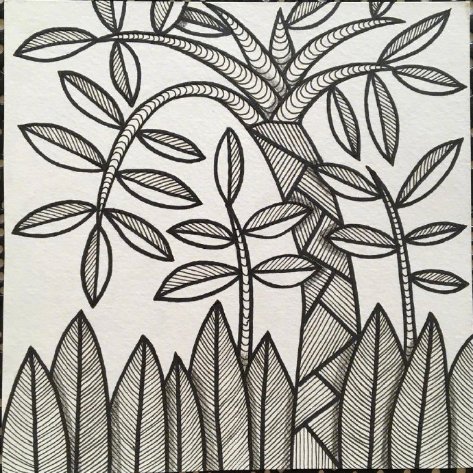 好看的线描装饰画,感受一下线条绘画设计的美感__财经头条