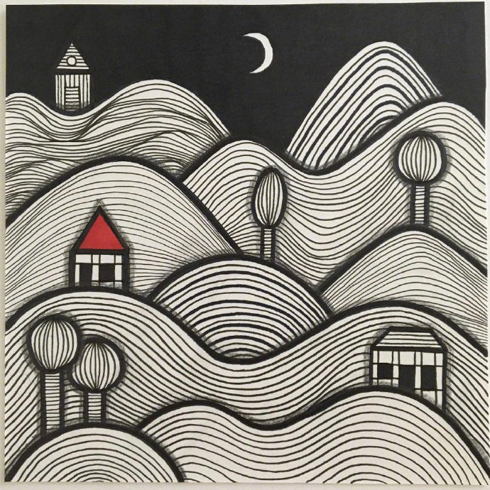 好看的线描装饰画,感受一下线条绘画设计的美感__财经头条