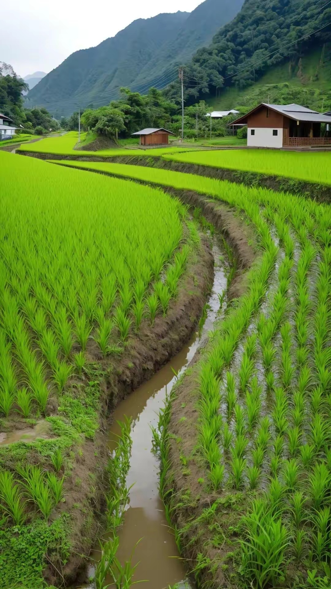 乡村稻田风景美如画