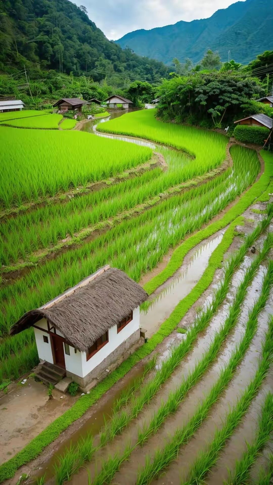 乡村稻田风景美如画