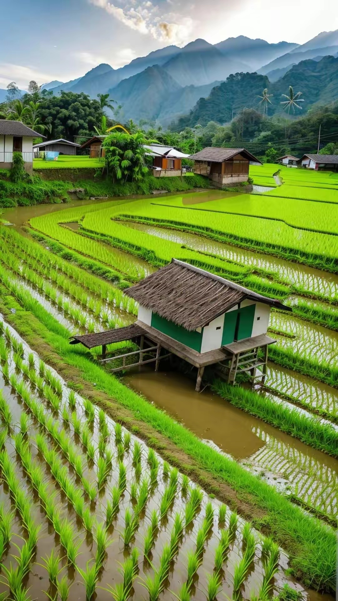 乡村稻田风景美如画