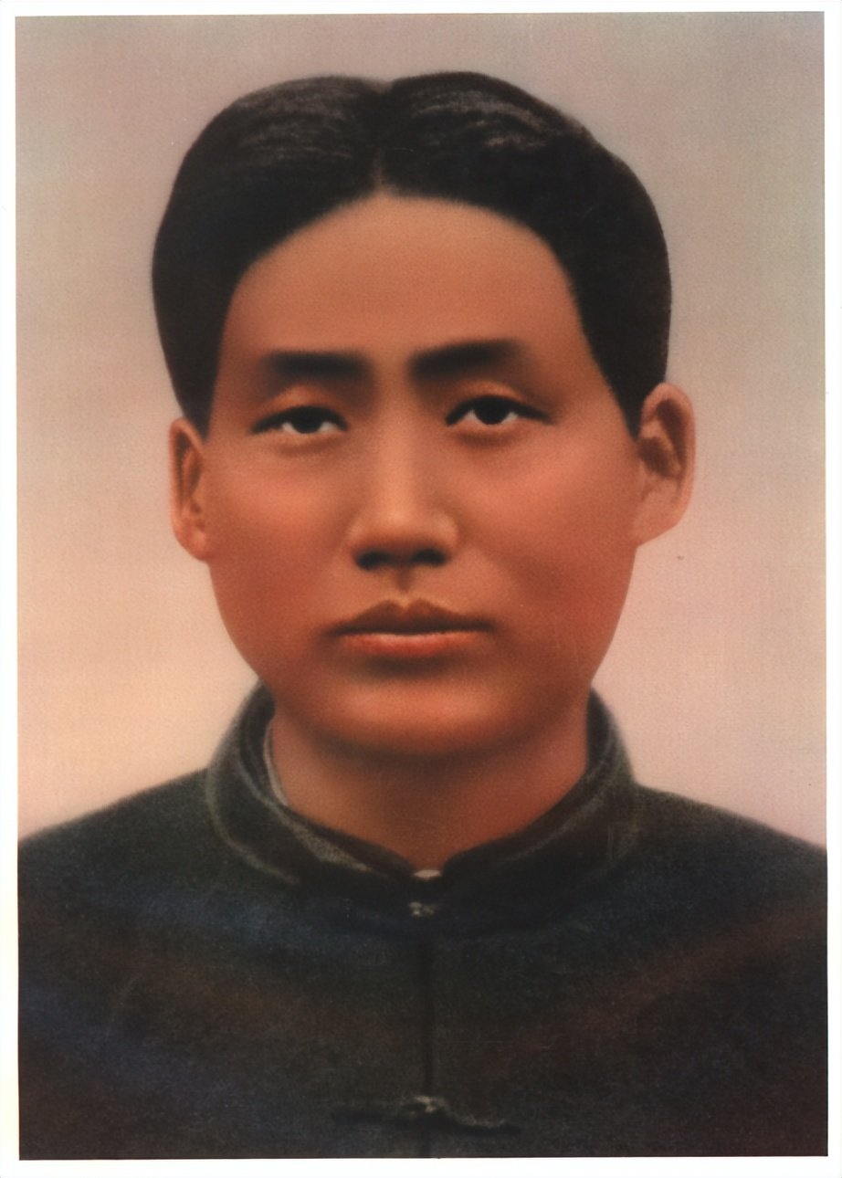 青年主席像：拍摄于上世纪二十三十年代的彩色老照片，眉清目秀__财经头条
