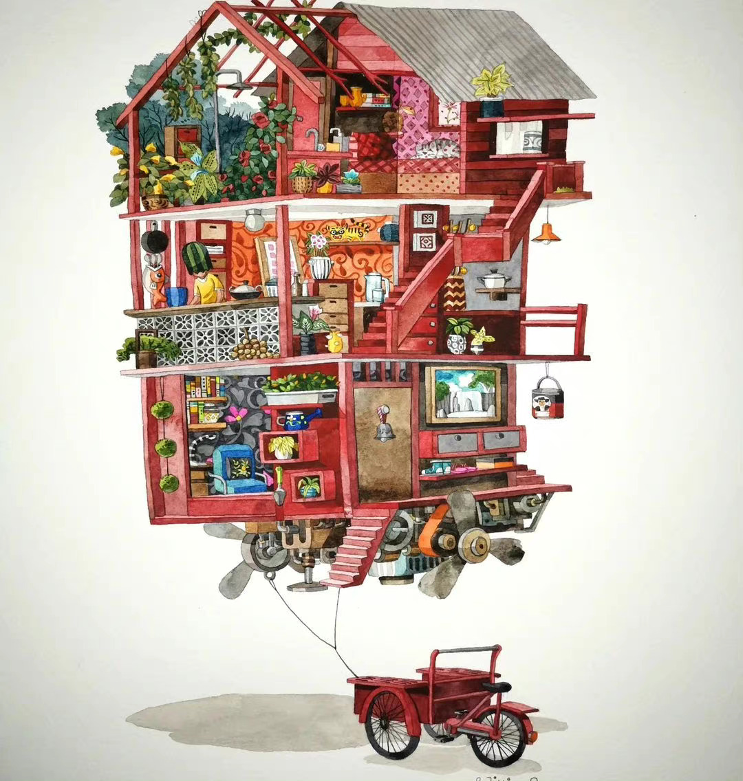 奇思妙想 各式各样的豪华版房车,有点酷哦 插画师william sim_高清