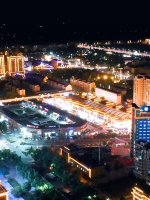 新和县夜景璀璨灯火盛宴迎新春城市的夜晚灯火阑珊