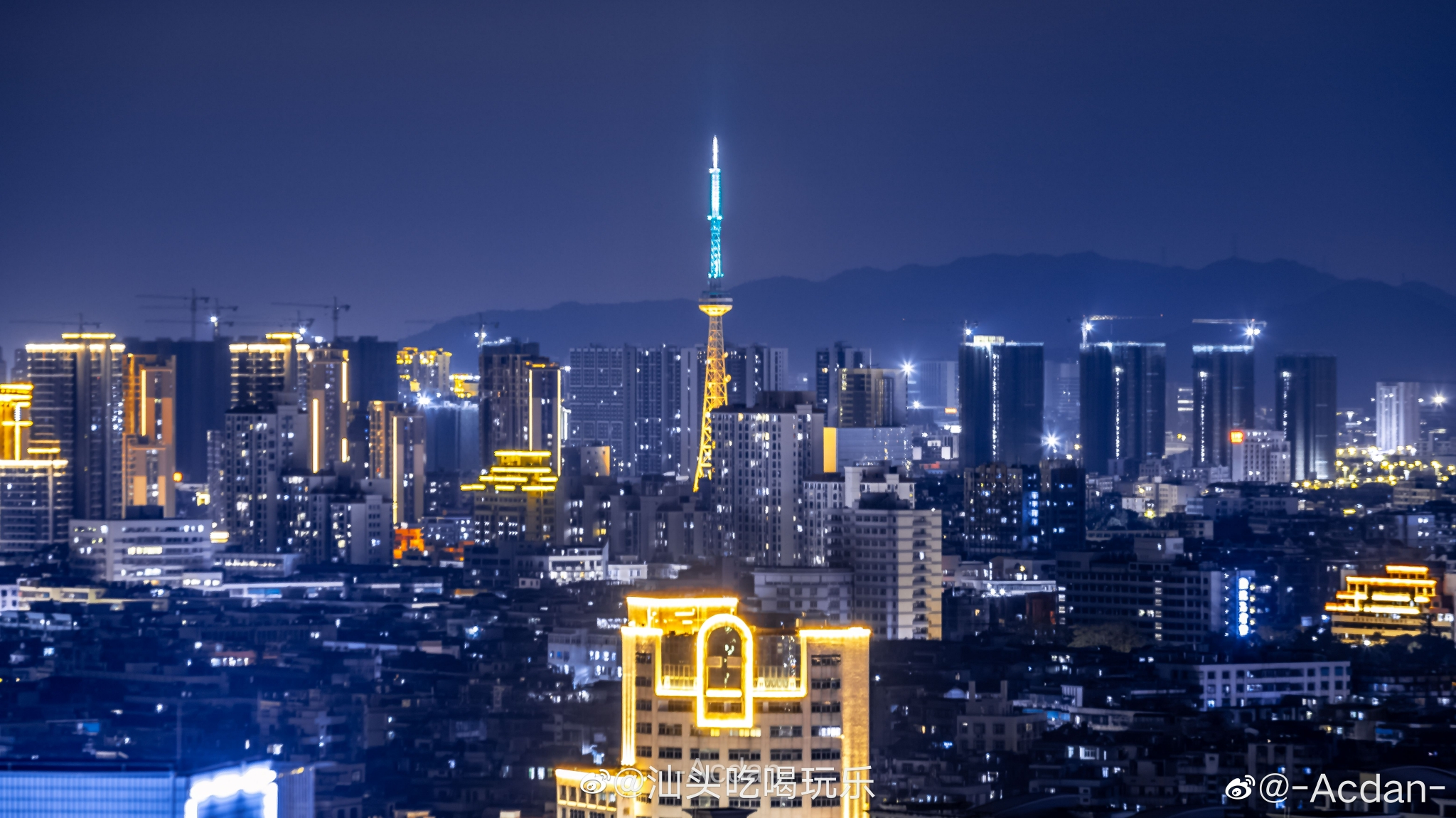 汕头北岸夜景。 摄影__财经头条